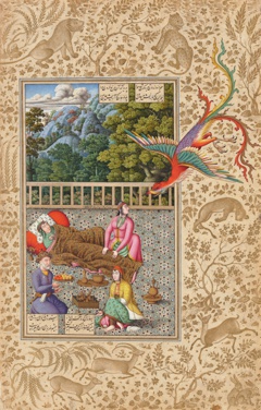 The simurgh arrives to assist with the birth of Rustam by Mohammad Zaman