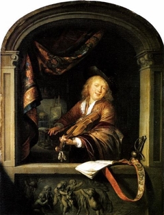 The Violin Player by Gerrit Dou