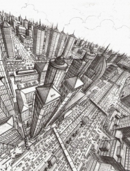 Three-point perspective