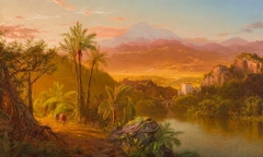 Travelers in a Tropical Landscape by Louis Rémy Mignot