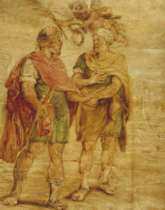 Twee Romeinse veldheren (Romulus en Titus Tatius)