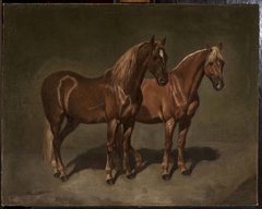 Two horses by Józef Brodowski the Elder