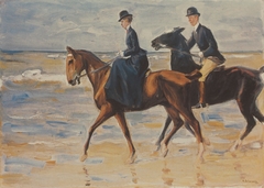 Two riders on the beach by Max Liebermann