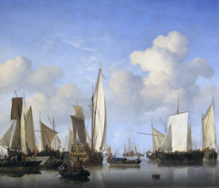 Ships in the Roads by Willem van de Velde the Younger
