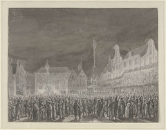 Viering van de afkondiging van de Alliantie met Frankrijk op de Grote Markt te Haarlem, 1795 by Vincent Jansz van der Vinne