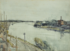 View across the Whanganui River to the Gas Works by Dorothy Kate Richmond
