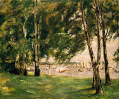 View of the Wannsee with sailing boats by Max Liebermann