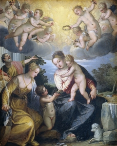 Virgin and Child with young John the Baptist and Saint Catherine by Hans Rottenhammer I