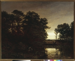 Waterside landscape by Charles-François Daubigny