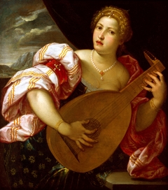 Young Woman Playing a Lute