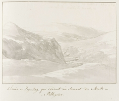 Zig-zag weg die leidt naar de top van Monte Pellegrino by Louis Ducros