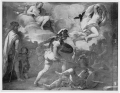 Zweikampf des Turnus und Aeneas by Luca Giordano