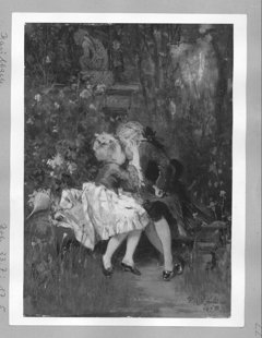 2 children in 18. c. dresses. "The kiss." by Friedrich August von Kaulbach