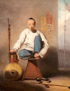 A Chinese Barber outside the American Factory in Canton (Guangzhou, China) by George Chinnery