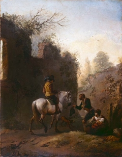 A horseman and beggars by Philips Wouwerman