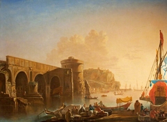 A Ruined Bridge by a Quay by attributed to Jan Asselyn