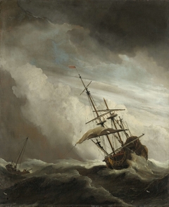 A Ship on the High Seas Caught by a Squall, Known as ‘The Gust’ by Willem van de Velde II
