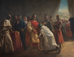 Alhamar rey de Granada rinde vasallaje al rey de Castilla Fernando III el Santo by Pedro González Bolívar