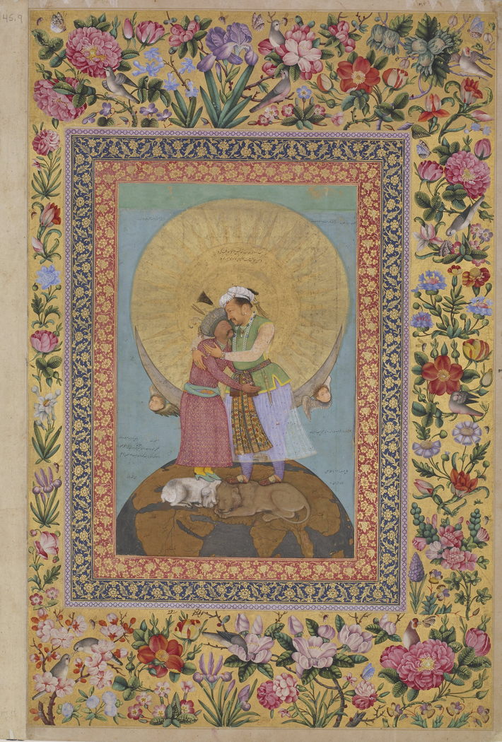 Allegorical representation of Emperor Jahangir and Shah