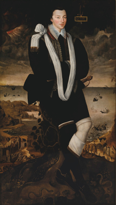 Anthony Maria Browne, 2nd Viscount Montagu in an allegorical landscape