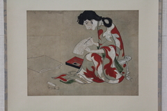 Beauty Writing a Letter (copy of a section of the Hikone Screen)