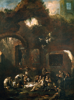 Capuchins at the Table among Ruins