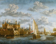 Castle on a River in Holland by Jacobus Storck