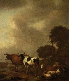 Cattle in a landscape by Albert Klomp