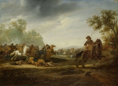 Cavalry Skirmish by Unknown Artist