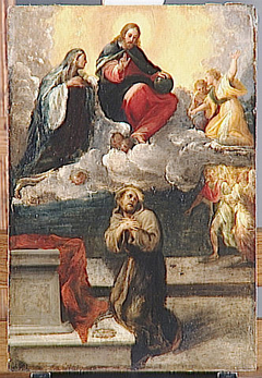 Christ and the Virgin Appearing to St. Francis of Assisi by Pietro Faccini