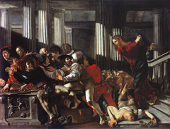 Christ driving the money-changers from the Temple