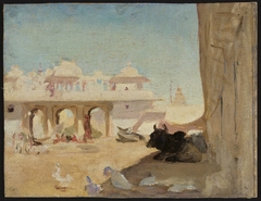Courtyard of maharajah's palace. From the journey to India by Jan Ciągliński