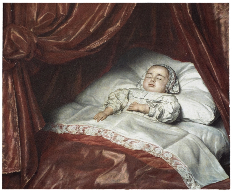 Deathbed portrait of a child, probably Catharina Margaretha van Valkenburg (1680-1682)
