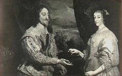 Double portrait of Charles I Stuart, King of England and his wife Henrietta Maria de Bourbon, Queen of Engeland (1609-1669)
