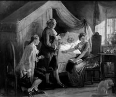 En trolovelse ved sygesengen by Wilhelm Marstrand