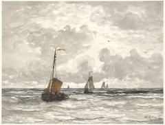 Fishing Boats on the Breakers by Hendrik Willem Mesdag