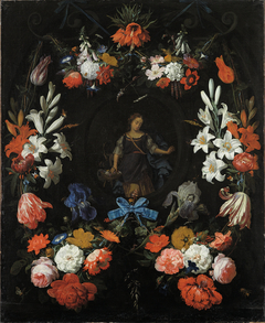 Garland of Flowers by Abraham Mignon
