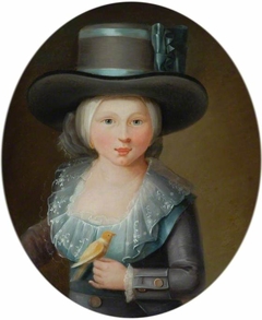 Girl holding a Canary, time of Louis XV