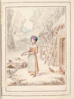Girl of the Alps, leaf from 'A Collection of Dresses by David Allan Mostly from Nature' - David Allan - ABDAG007557.27