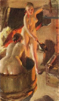 Girls from Dalarna in the sauna by Anders Zorn