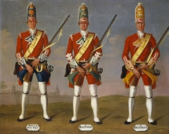 Grenadiers, 4th King's Own, 5th and 6th Regiments of Foot, 1751 by David Morier