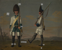 Grenadiers, Infantry Regiment "Arenburg" and an unidentified Infantry Regiment by David Morier