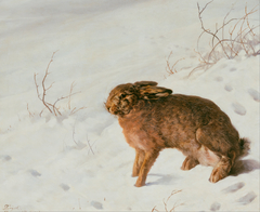 Hare in the Snow by Ferdinand von Rayski