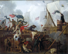 Héroïsme des marins du vaisseau Le Vengeur commandés par le capitaine Renaudin by Nicolas-Antoine Taunay