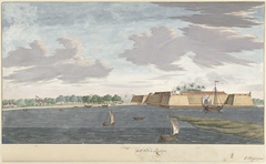 Het fort Manaar op Ceylon, gezien van de rivier by C. Steiger