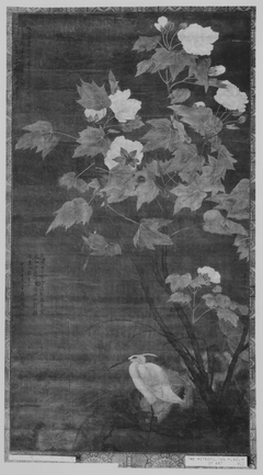 Hibiscus and Egret by Jiang Tingxi