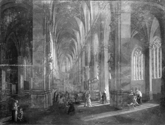 Interior of a Gothic Church by Rutger van Langevelt