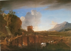 Italianate landscape with bridge near Tivoli