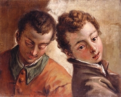 Juxtaposed Heads of a Young Man and a Boy