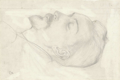 Kop van een slapende man by Richard Roland Holst